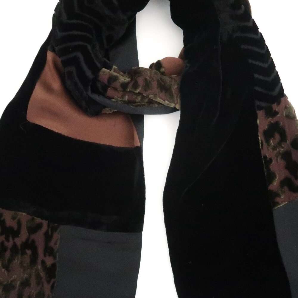 Summer Tompkins Patchwork Animal Print Velvet Sca… - image 3